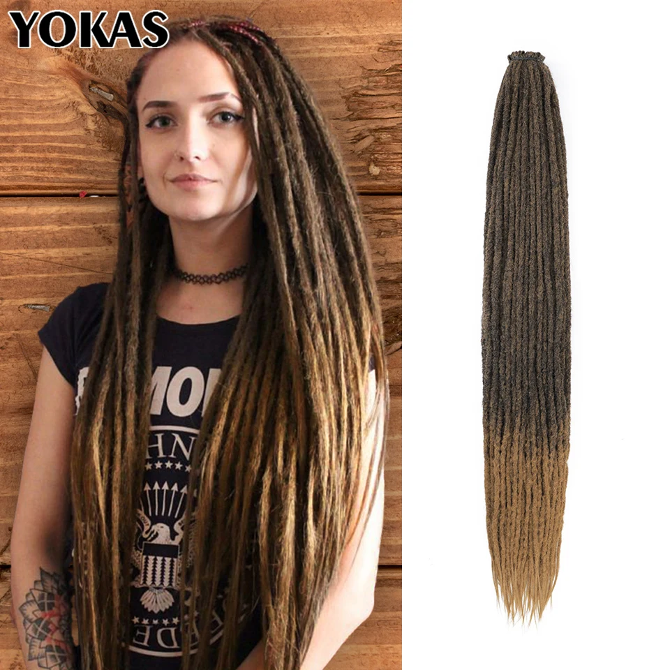 24 Inch Synthetic Dreadlocks Hair Extensions For Afro Black Women Synthetic Crochet Hair Extensions Soft Braids For African Girl