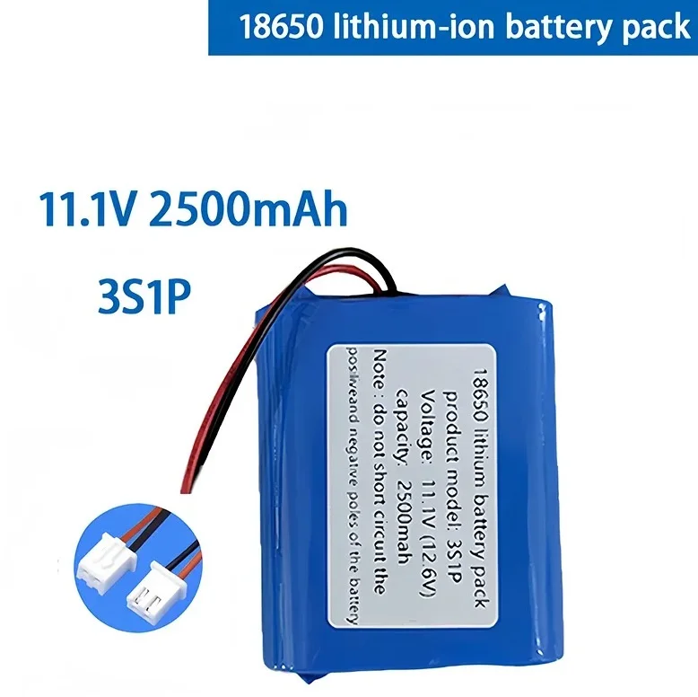 3S1P -18650 Li-ion Battery Pack, 3S1P/12.6V/2500mAh/11.1V Lithium ion Battery 18650 Used for: CCTV, Camera, Backup Power Supply