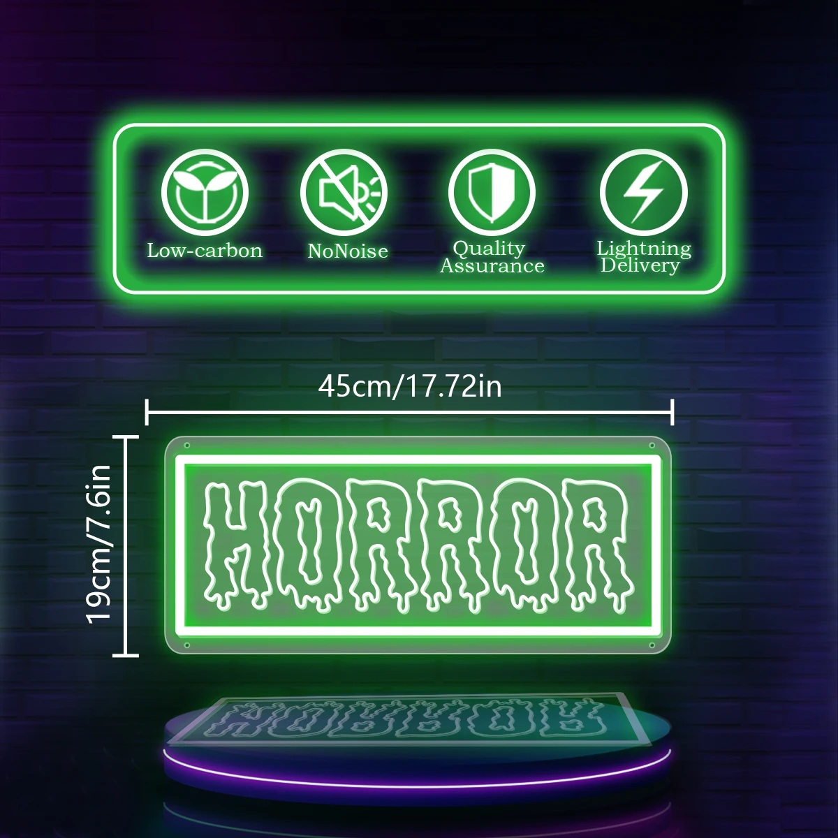 HORROR Neon Signs for Halloween Decorations, Spooky Scene Party Indoor Decor to Set the Atmosphere