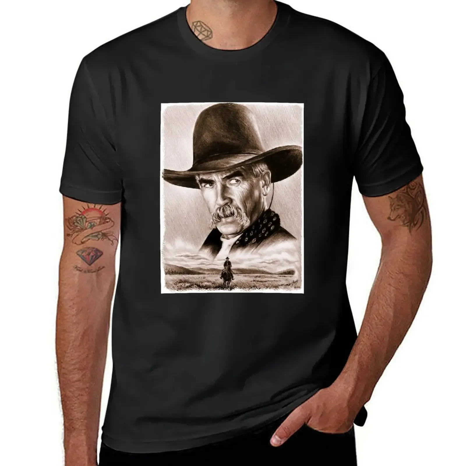 

Sam Elliot Actor Received Many National Awards Golden Globe Academy The Lone Rider Sepia Gift For T-Shirt