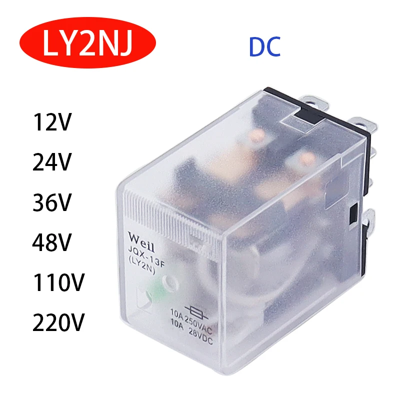 1Pc LY2NJ HH62P elektroniczny mikro Mini przekaźnik elektromagnetyczny 10A 8PIN cewki DPDT DC 12V 24V 36V 48V 110V 220V