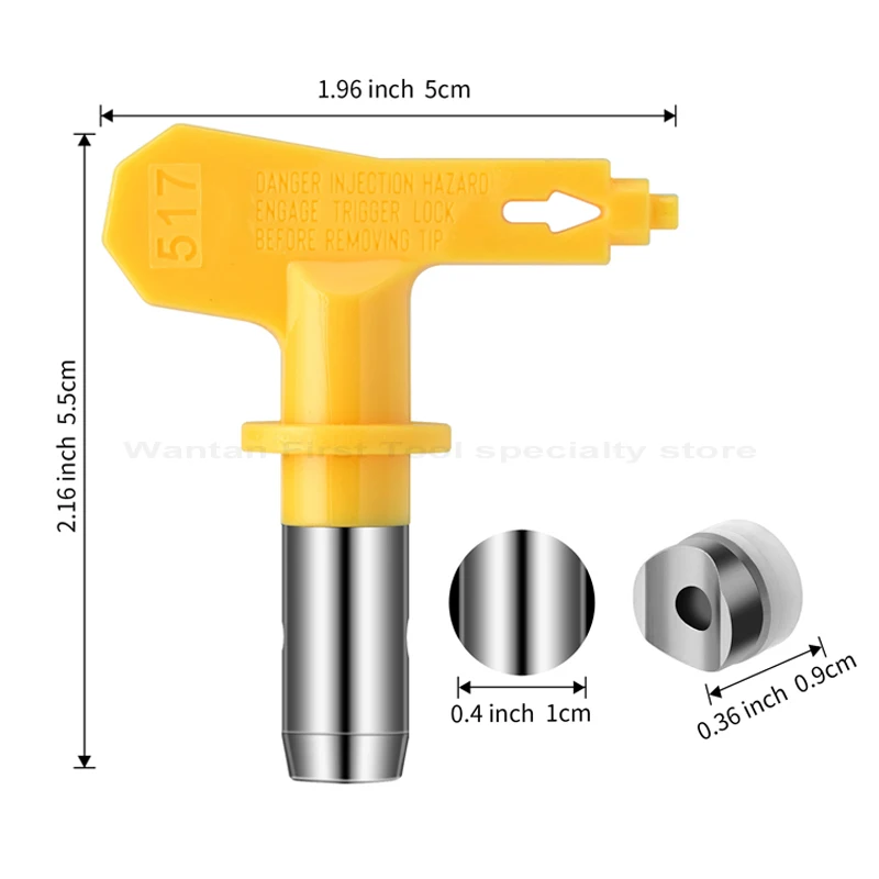 2 pezzi Airless Paint Spray Gun Tip Yellow per pistola Airless Paint Sprayer ugello #109-635