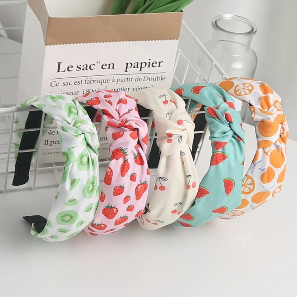 New Children\'s Fruit Pattern Headband Fabric Knot Headband Cute Sweet Headband Hair Accessories for Girls