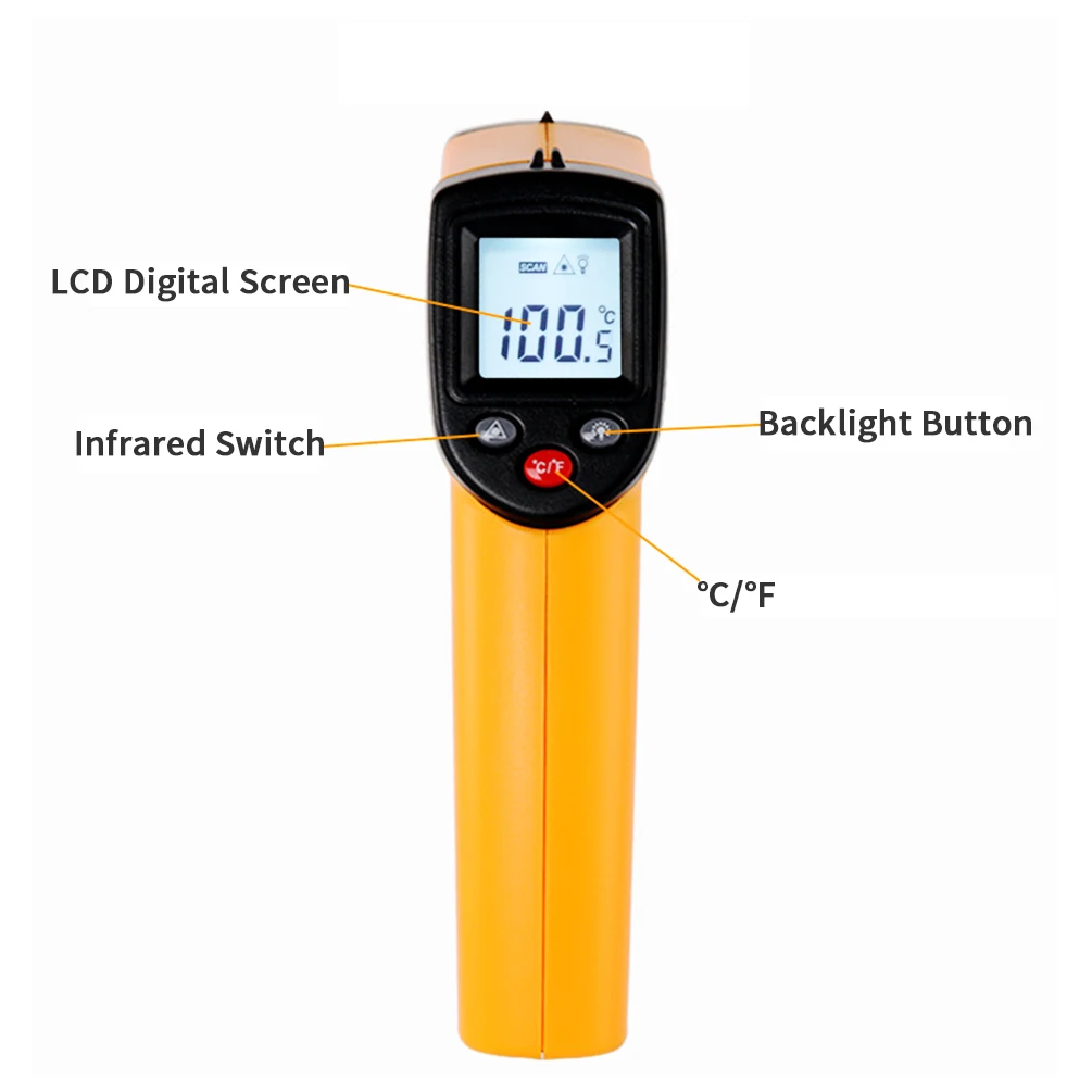 GM320 Non-Contact Infrared Thermometer -50~380โ LCD Digital Pyrometer Industrial Thermometer Point Gun IR Laser Temp Meter