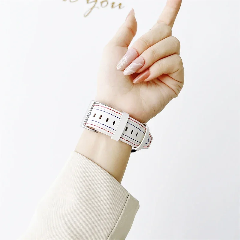 22 มม.20 มม.สําหรับ Samsung Galaxy 6 5 pro 3 4 Classic Active 2 40 มม.44 มม.นาฬิกาหนังแท้สร้อยข้อมือ Huawei GT 2/3 pro สายคล้อง