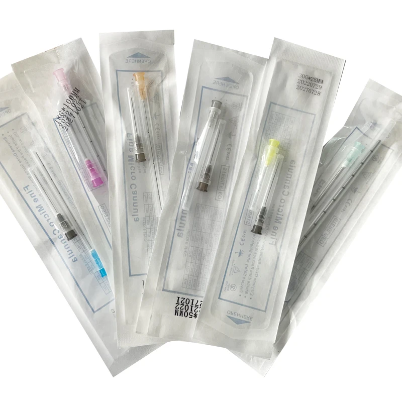 Professional Disposable Packaged 18g 22g 23g 25g 38mm 50mm 70mm High Flexible Sterile Clear Scale Needle Blunt Tip Cannula