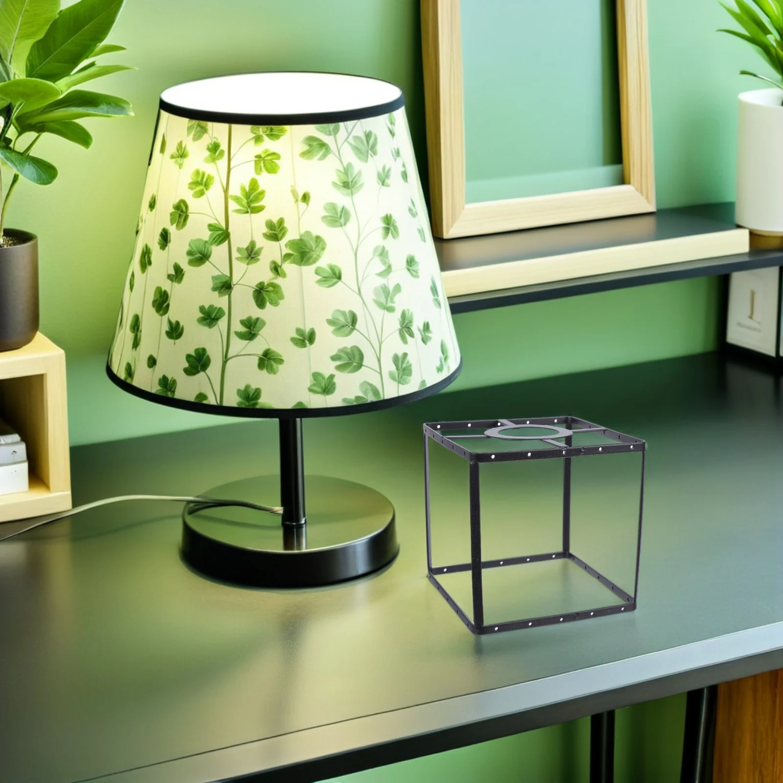 

Diy E27 Lampshade Holder Bracket Iron Wire Frame 4.2Cm Socket Black Metal Pendant Light Guard For Home Office Decor Lighting