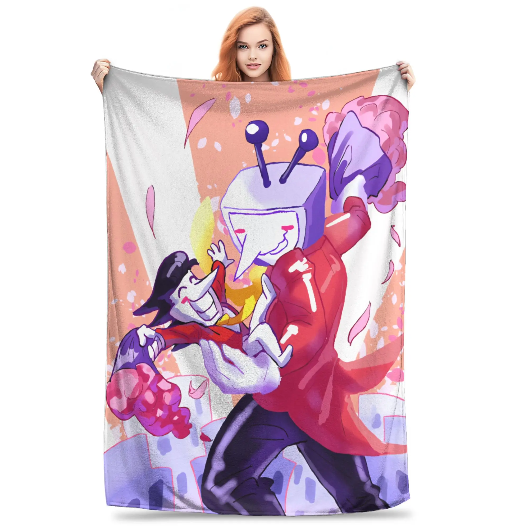 Tenna Deltarune Game Its TV Time Meme Blankets  Soft Warm Plush Throw Blanket For Kids Couch Bed Flannel Bedspread Bed Cover