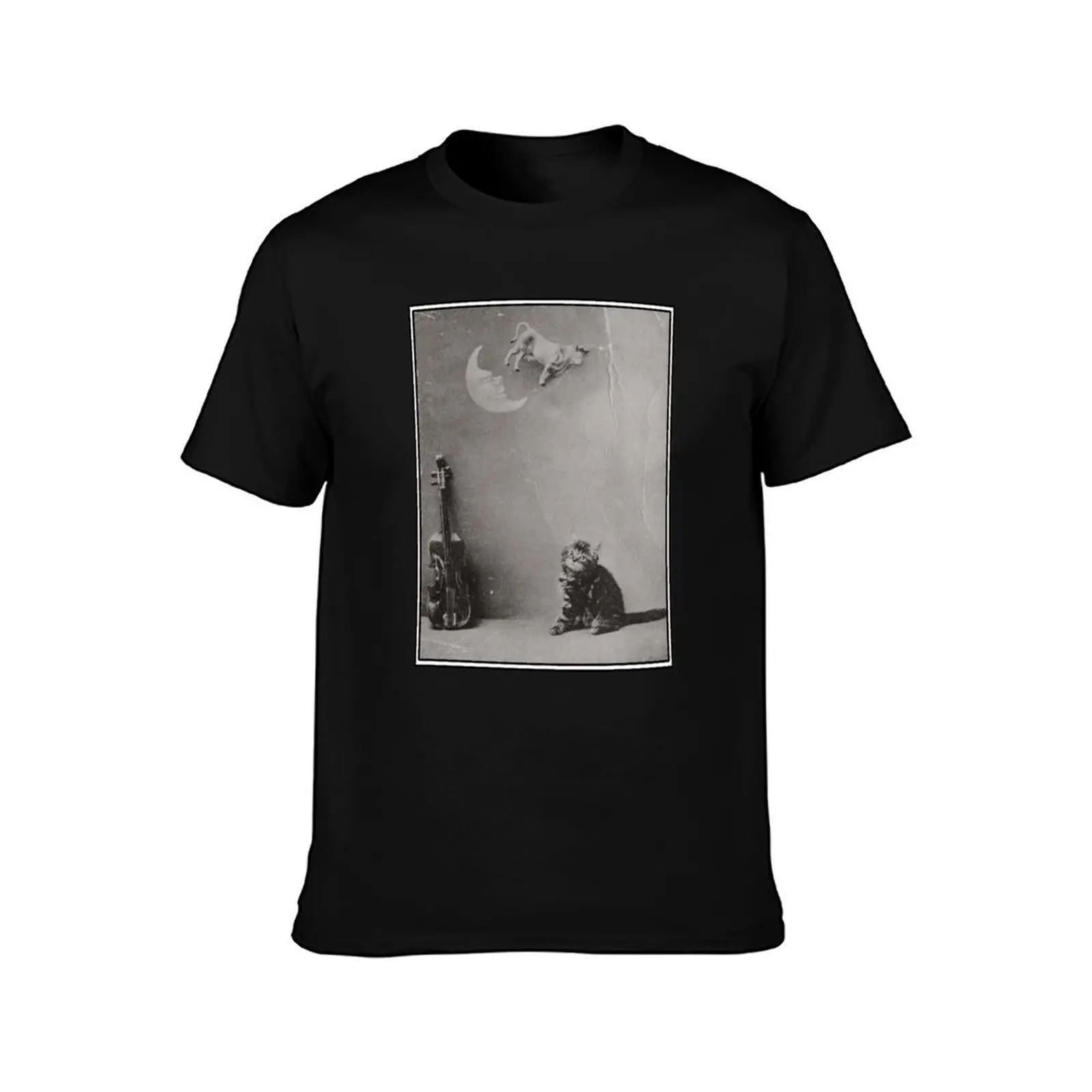 Hey Diddle diddle the cat and the fiddle. T-Shirt, Summer Casual Cotton Tee, Oversized Streetwear Tops, Vintage Graphic Print