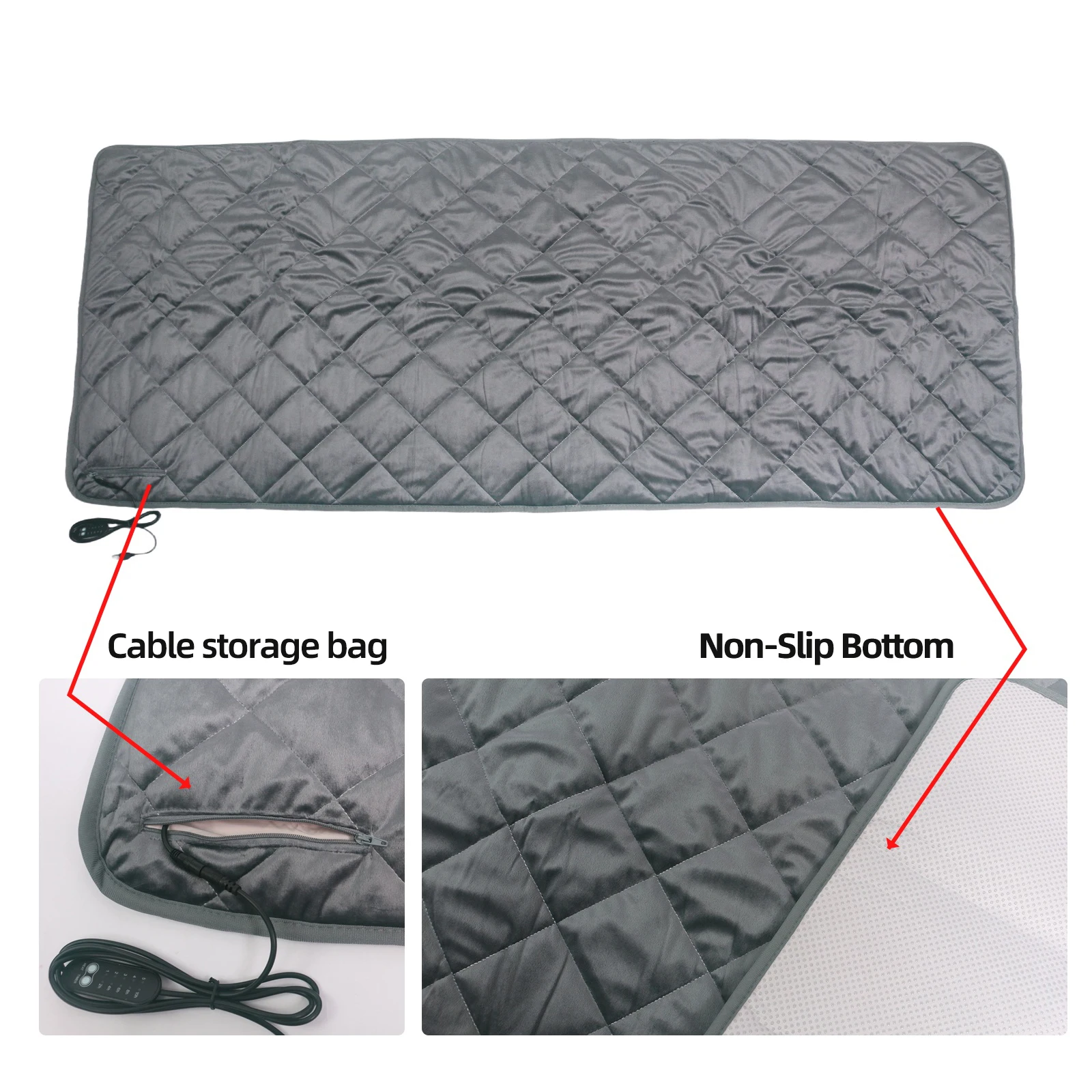 5V USB Electric Heating Pad For Sleeping Bag Electric Blanket Heated Mat 5 Level Temperature Setting for Outdoor Camping