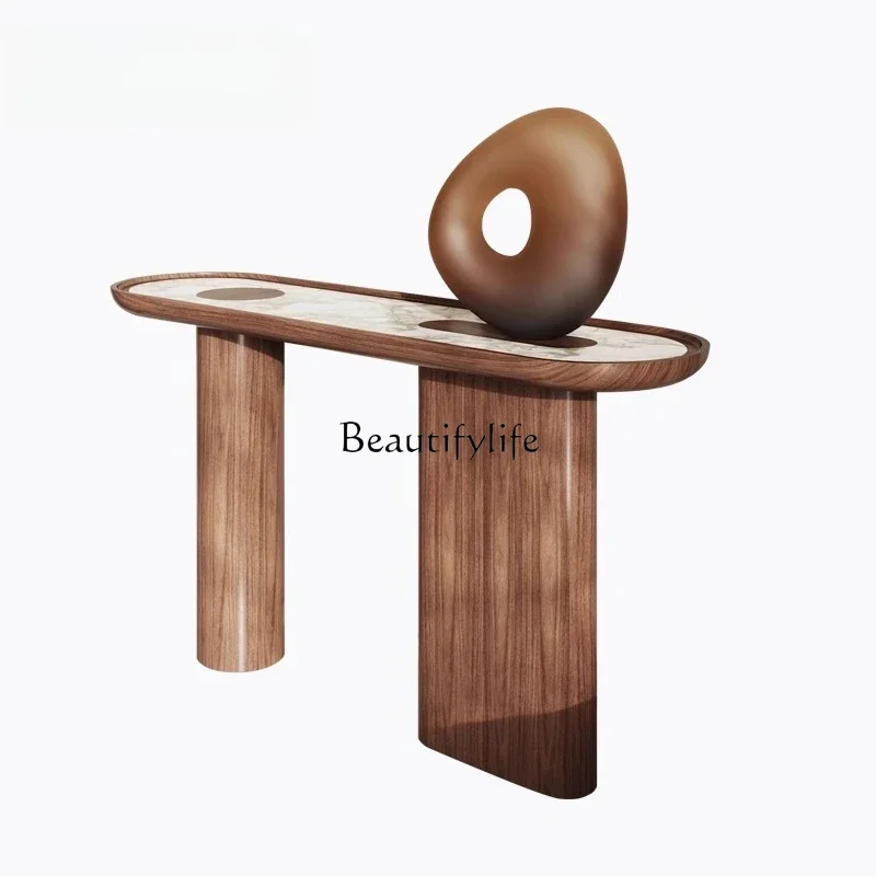 yj7 -Modern Entrance Table Hotel Apartment Elevator Entrance End View Platform Middle Antique Entrance Cabinet