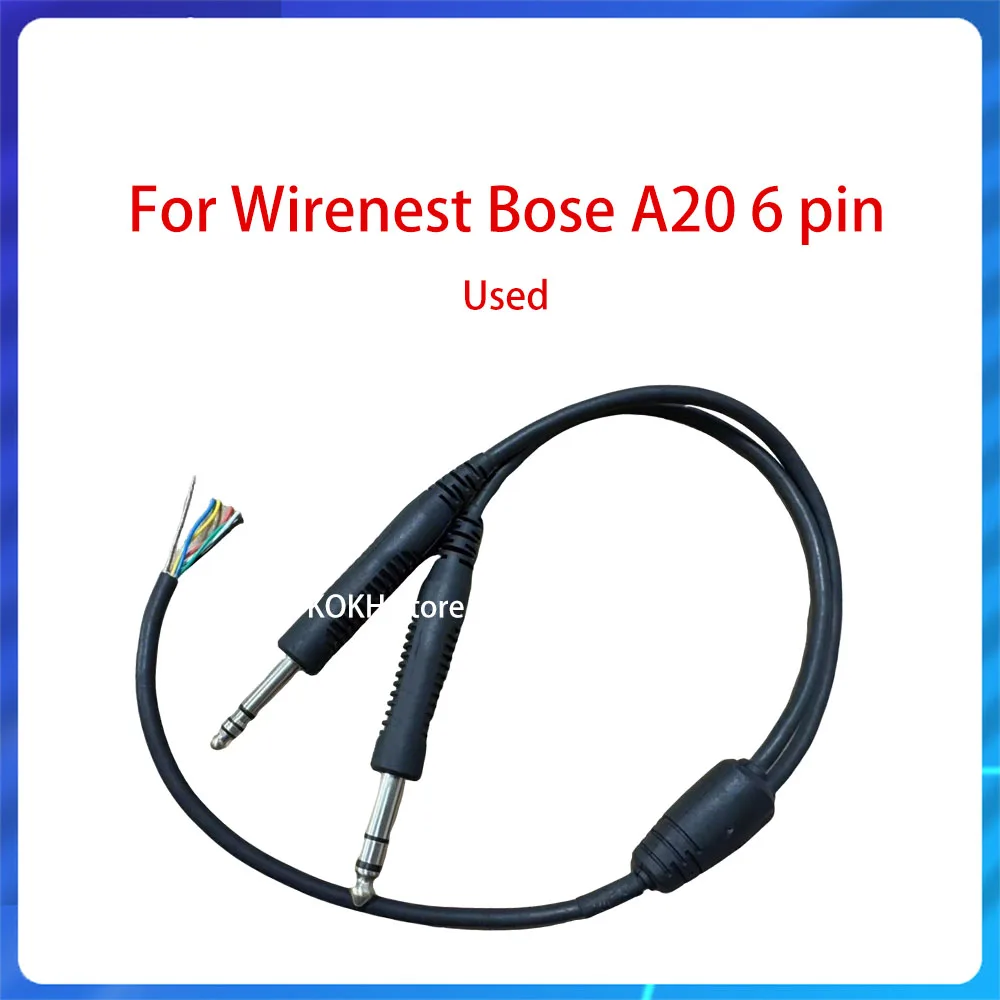 Used Original for Wirenest Bose A20 6 Pin Lemo To GA Twin Plug Headset Adapter Twin Plugs Adapter Aviation Headset