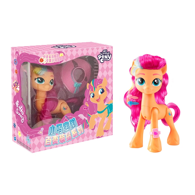 بلدي ليتل المهر 22 سنتيمتر عمل أرقام اللعب الكرتون يونيكورن التماثيل دمى نموذج الفتيات DIY بها بنفسك لعبة شعر مستعار مشط اكسسوارات هدايا عيد الميلاد