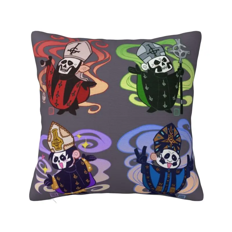 Custom G-Ghostes Band Square Pillow Case Decoration Heavy Metal Music Cushions Throw Pillow for Sofa Double-sided Printing