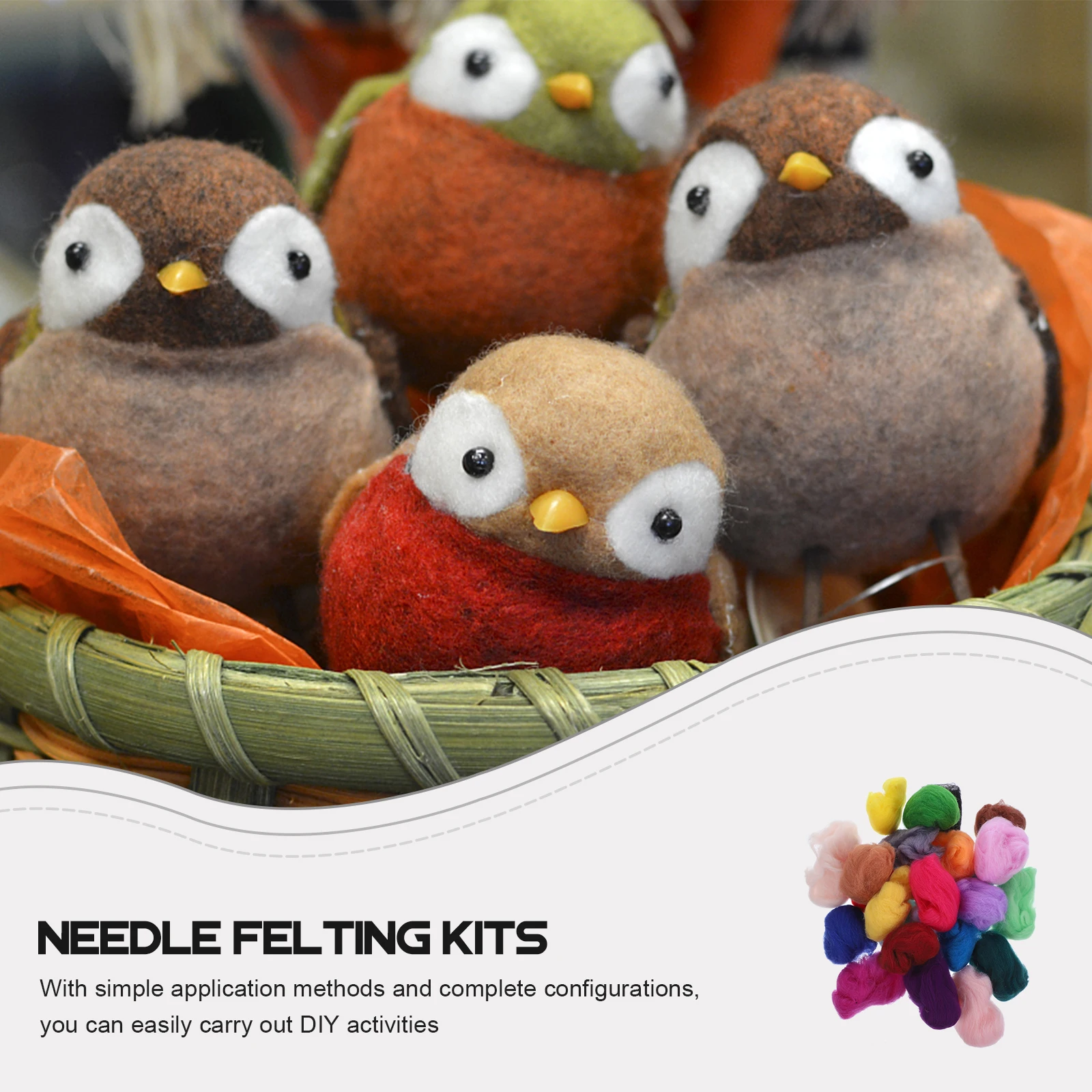 

Packing Wool Strips for Needle Felting Kits H made Crafts Creative DIY Toys Fun Needlework Animal Felt Toy Decorative Needlework