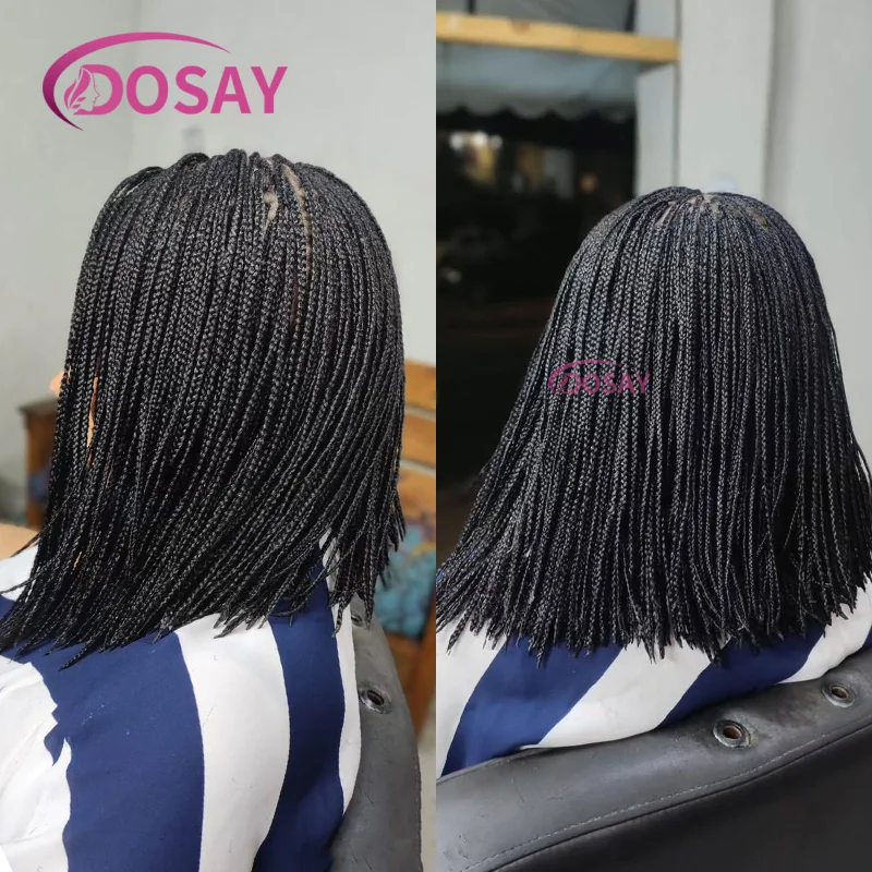 12 "شعر مستعار قصير مجدول صغير للنساء السود 6*6 باروكات أمامية من الدانتيل مع شعر الطفل شعر مستعار اصطناعي شعر مستعار أسود أفريقي للبيع #4