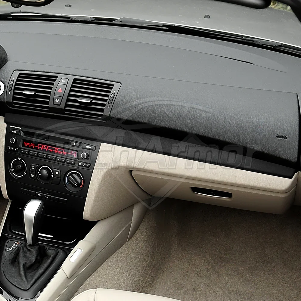 For BMW E82 E88 2008 2009 2010 2011 2012 2013 Passenger Side Co-Pilot Decor Strip Cover Interior Sticker Suede Dashboard Trim