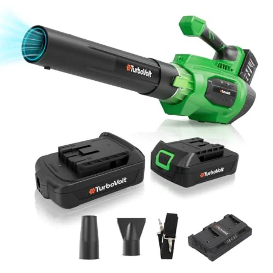 

Cordless Leaf Blower with Battery and Charger 40V 620CFM 150MPH Brushless Electric Motor 2X5.0Ah Dual Batteries 4-Speed and Tur