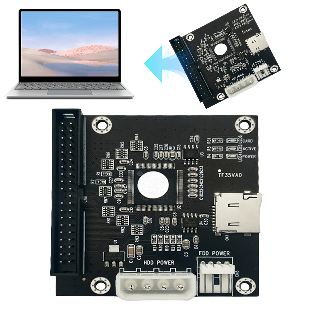 

Карта памяти SD к адаптеру жесткого диска IDE Карта Micro SD TF к IDE 40-контактный 3,5-дюймовый адаптер для ноутбука