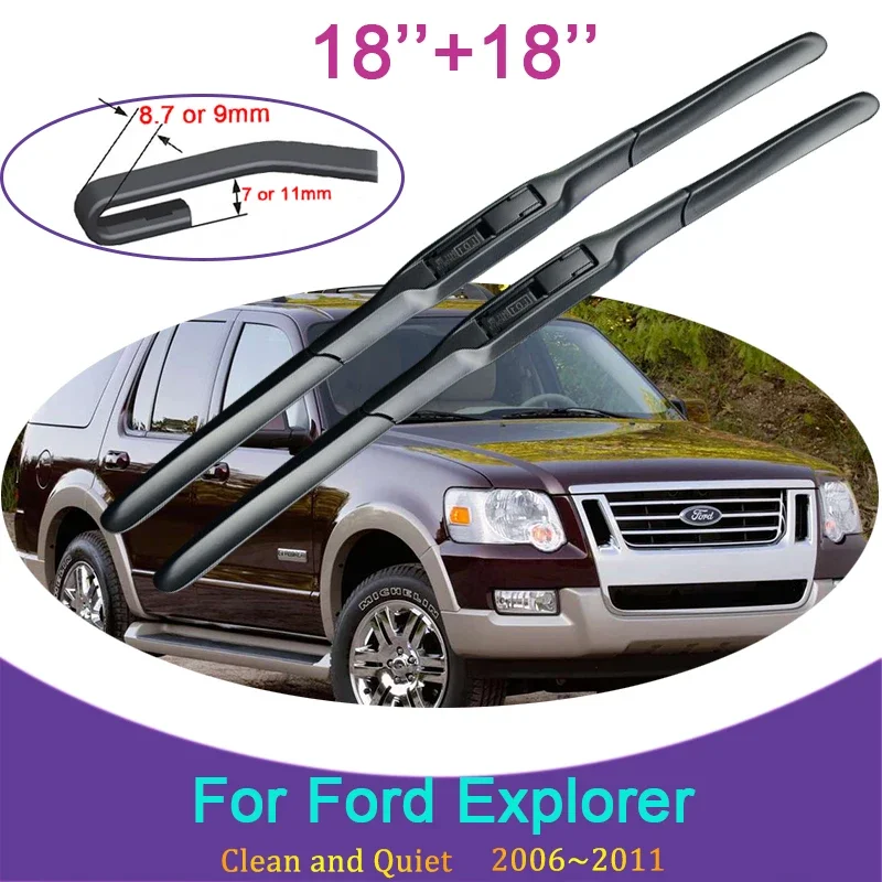 For Ford Explorer 2006 2007 2008 2009 2010 2011 Car Wiper Blades Rubber Wiper Snow Scraping Front Windshield Brushes Accessories