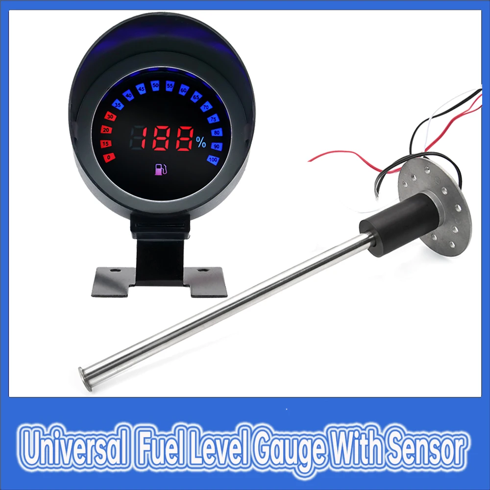 

Universal Digital LCD Fuel Gauge Digital Oil Tank Level Meter with 280mm 380mm 480mm 580mm Fuel Level Float Sensor for Car Moto