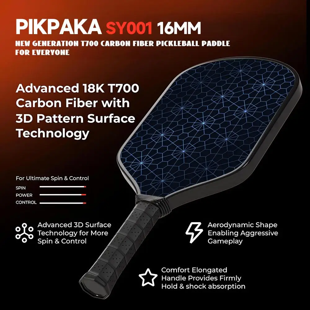 مجموعة مجداف كرة البيسبول المعتمدة من USAPA T700 من ألياف الكربون Unibody مع طاقة أساسية على شكل قرص العسل مقاس 16 مم ونمط فاخر