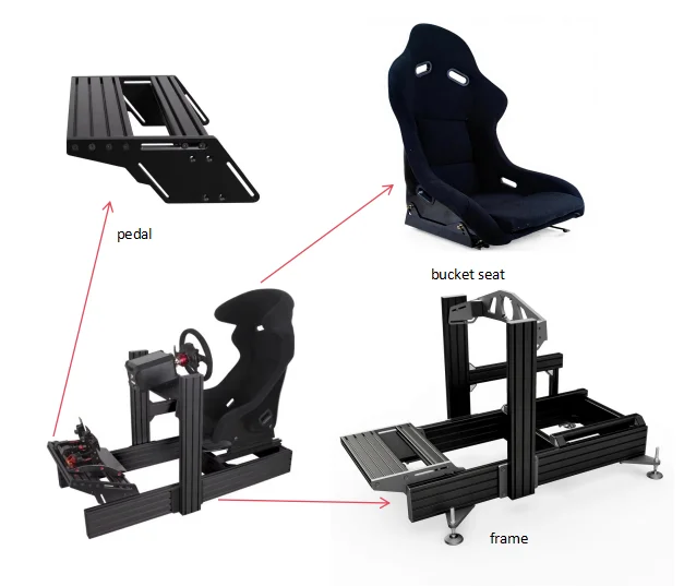 Custom 40120 40160 Aluminum Sim Racing Cockpit Full Setup With Seat Pedal Wheeling Base PC Games Complete Formula Style Cockpit