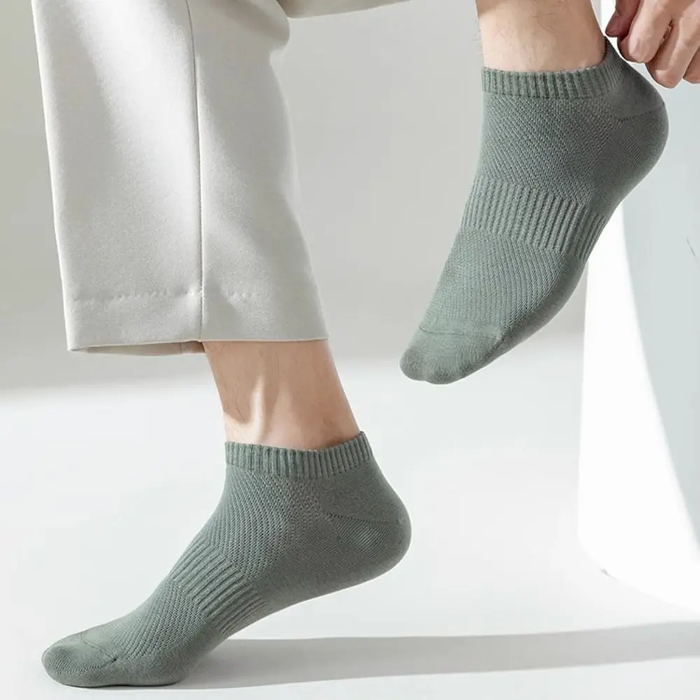 

12 Pairs/Set Breathable Men's Summer Socks Thin Sweat Absorbing Man Boat Socks Hollow Out Low Cut Sports Socks Casual Wear