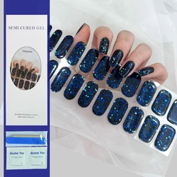 Japanese Korean Gel Nails Stickers Full Semi Cured Gel Nail Polish Strips Fingertip Artist Self-Adhesive Girl Beauty Nails Wraps