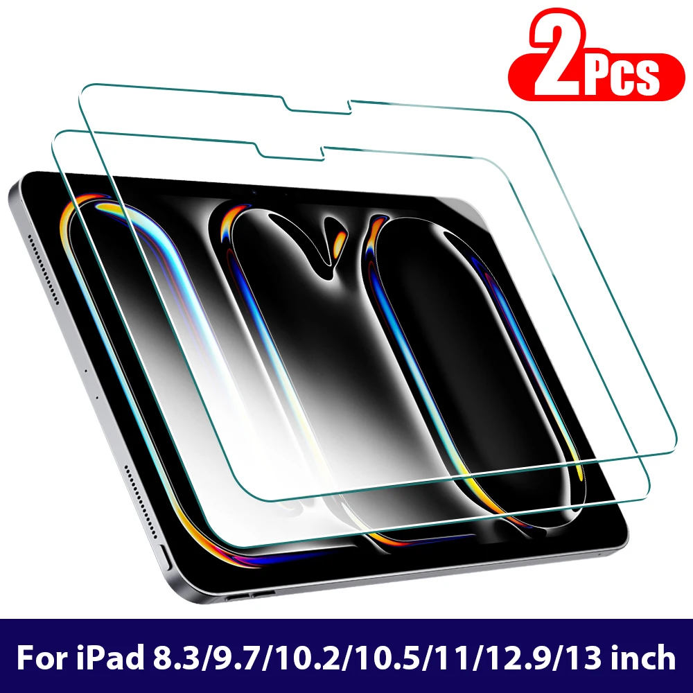 

Tempered Glass For Ipad Pro 13 11 M4 M2 12.9 10 9 9th 10th Generation Screen Protector For Ipad Air 5 4 3 2 8th 7th Mini 6 Film