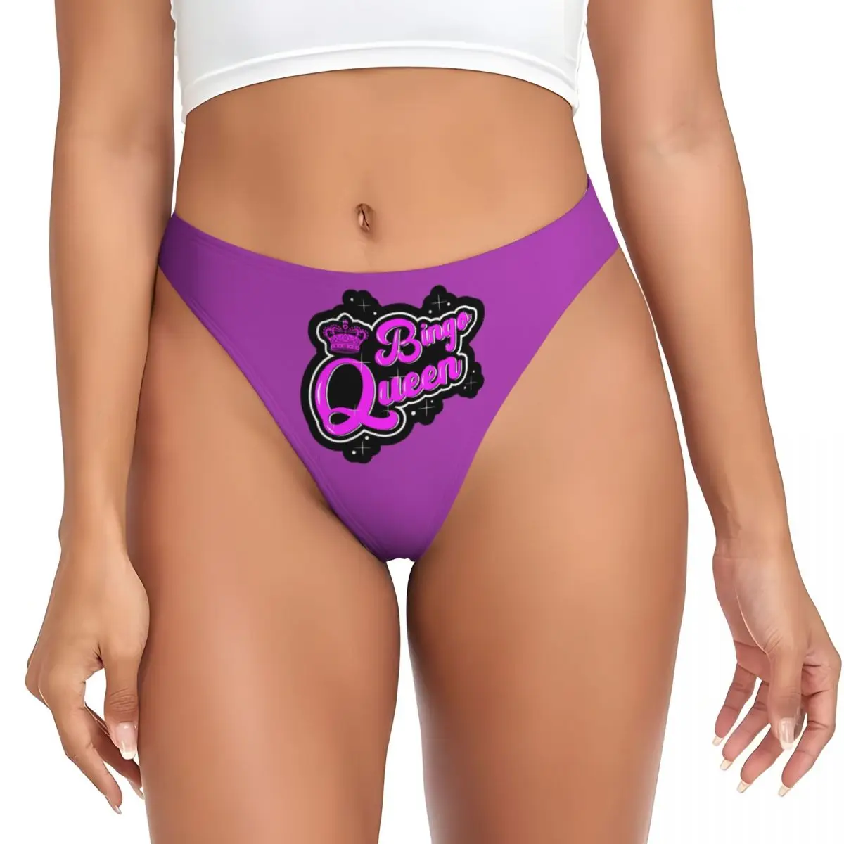 Custom Womens Bingo Queen G-string Panties Female Comfort Thongs Underwear