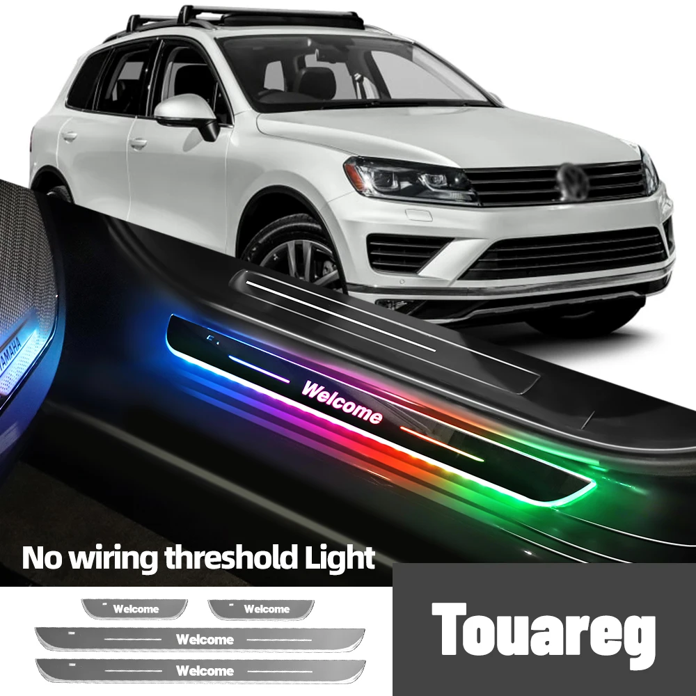 

For Volkswagen VW Touareg 7L 7P CR 2003-2023 Car Door Sill Light Customized Logo LED Welcome Threshold Pedal Lamp Accessories