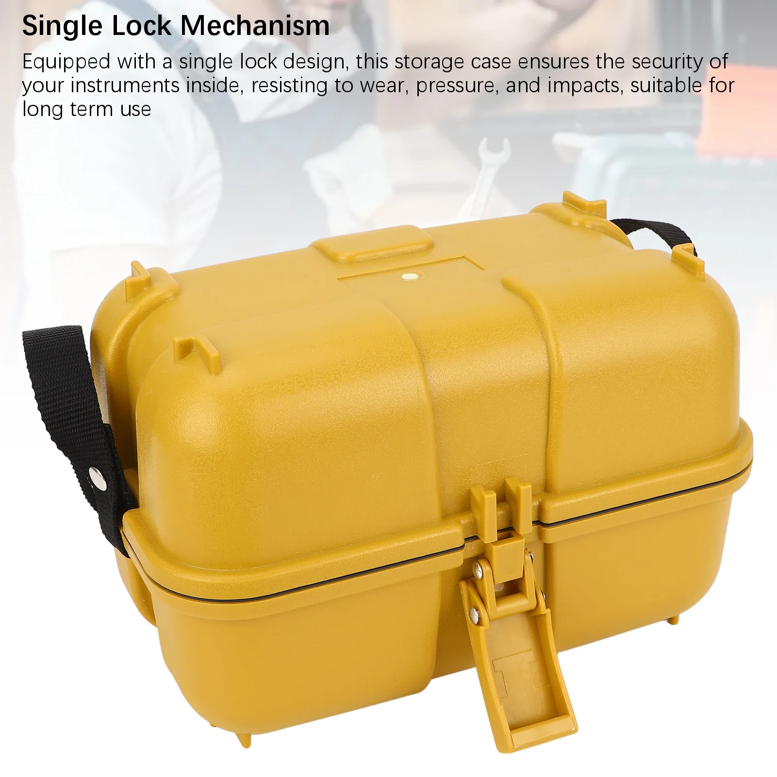 Caja de instrumentos de nivelación amarilla con caja de almacenamiento de nivel de estación Total de plástico de bloqueo único para equipos de topografía
