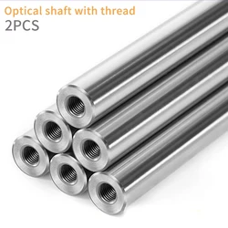 2PCS linear shaft OD8/10/12/16mm Length100-550mm with two ends of M4/M5/M6 thread hole depth of 8-16mm Chromed Harden Rod Shaft