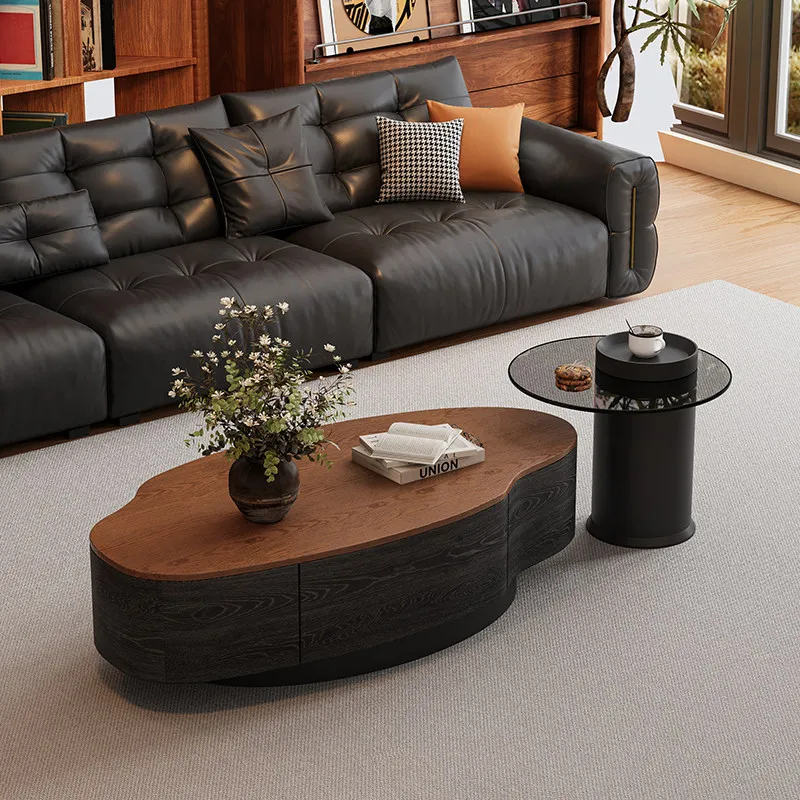 Medieval mango solid wood coffee table living room household small apartment retro minimalist designer creative coffee table