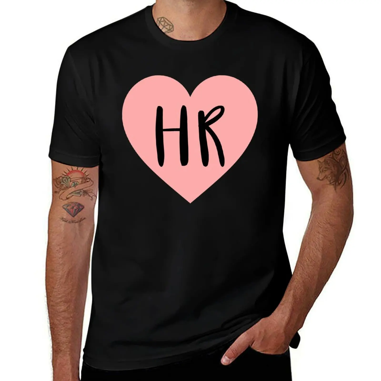 

Heart I Love HR Human Resources T-Shirt printed t shirts for man man t shirt cotton high quality t shirt for man T-Shirt
