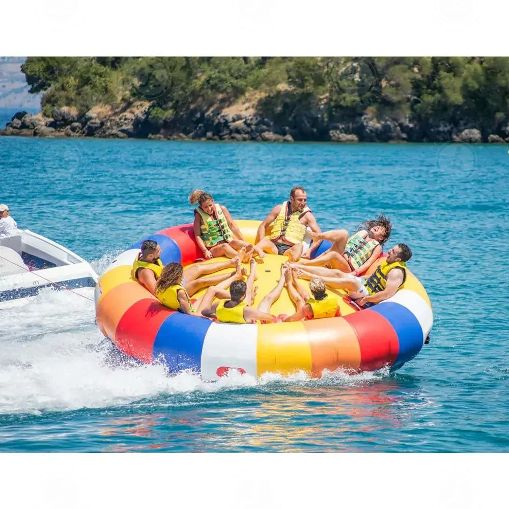 Inflatable Water Spinner Gyro 8 Person Inflatable Water Rotating Disco Boat for Water Sport Game