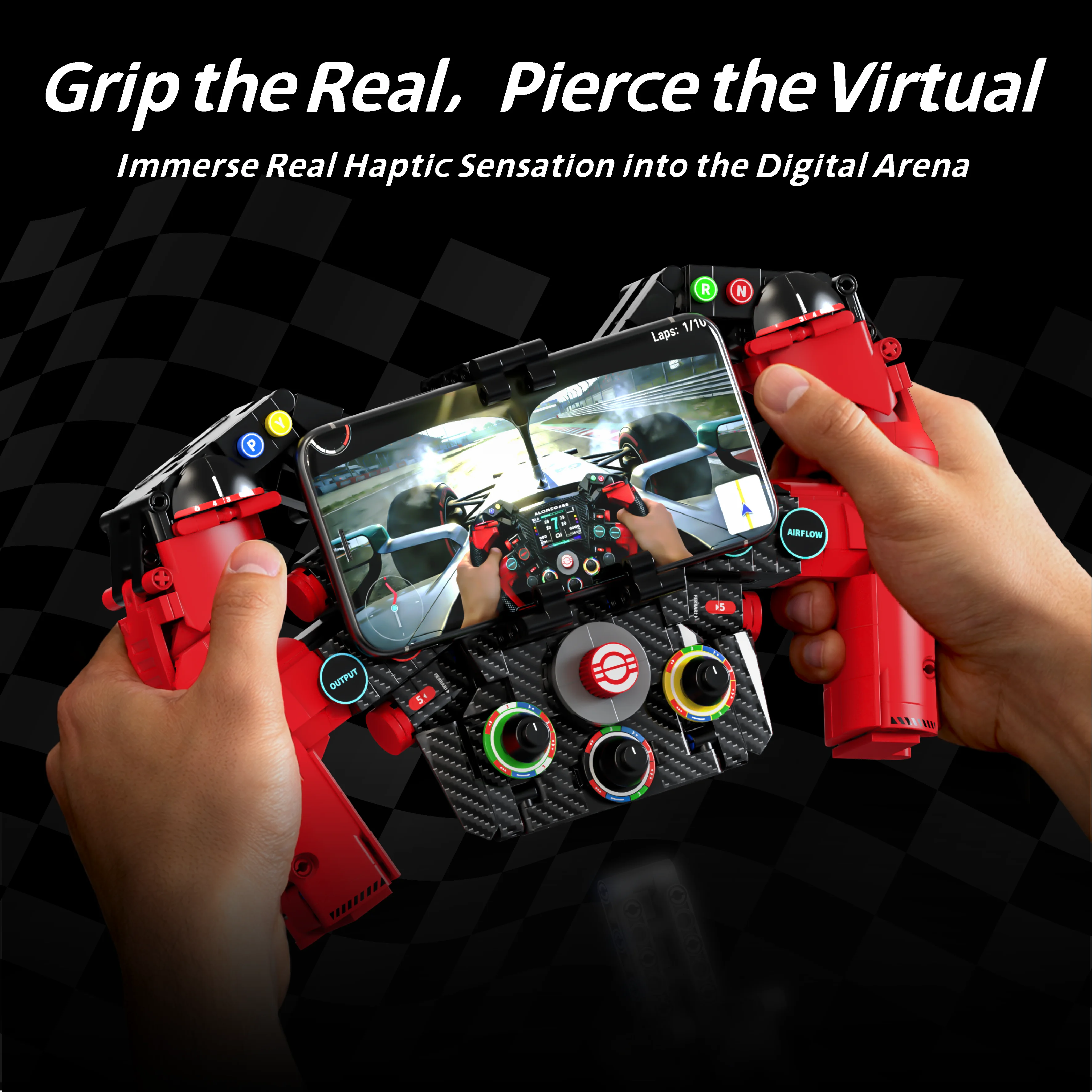 

Racing Steering Wheel Building Blocks Simulation Model Phone Stand Desktop Decoration DIY Assembly Toy Gift for Fans Adults Kids