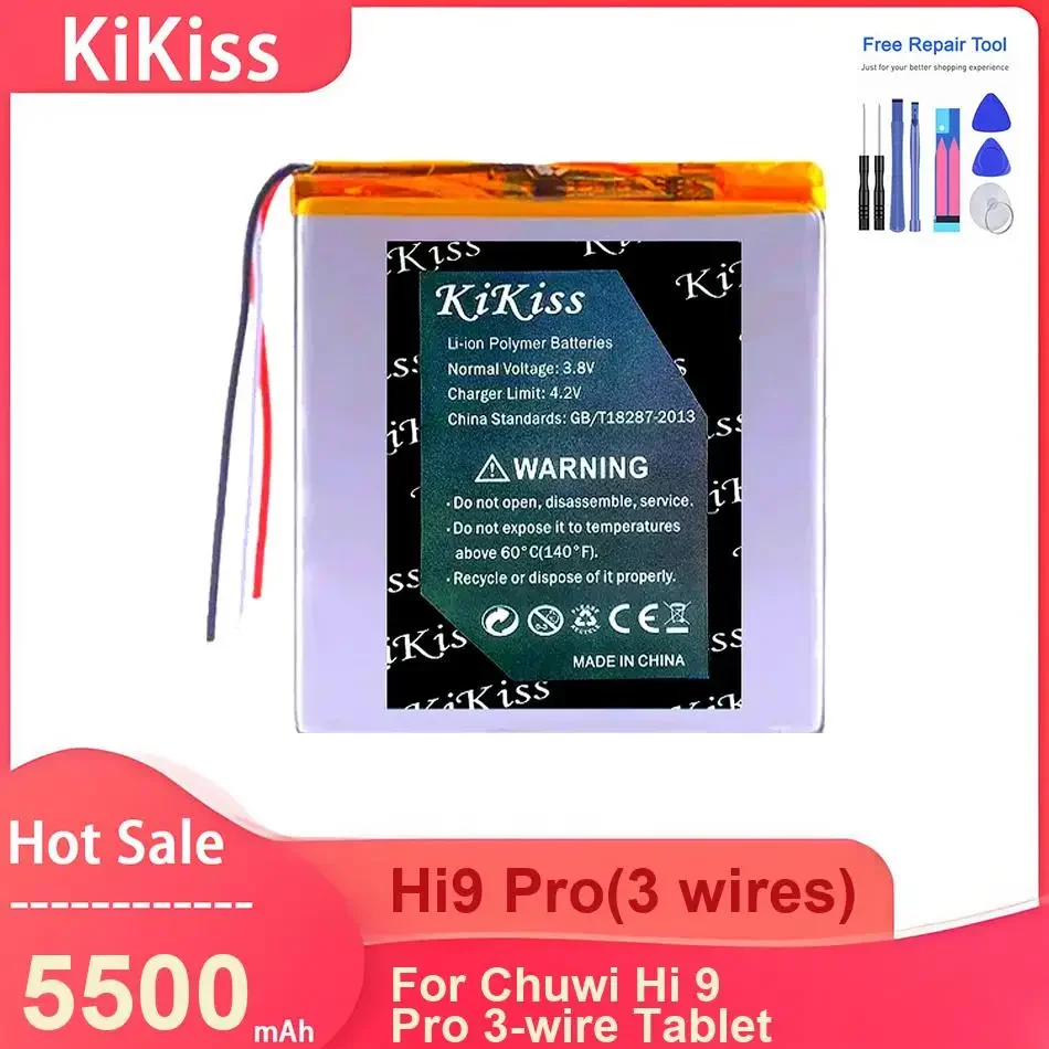 

Аккумулятор KiKiss для планшета Chuwi Hi 9 Pro (3-проводной), Hi9 Pro (3 провода), 5500 мАч