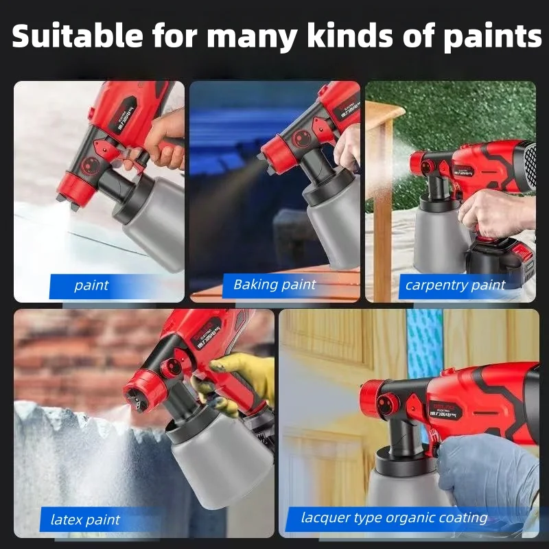 NOVINKA Milwaukee 800ML Akumulátorová elektrická stříkací pistole 18V Vysoce výkonná stříkací pistole na barvy Přenosná autonábytek Ocelový nátěr Airbrush 2025 - náhled 5