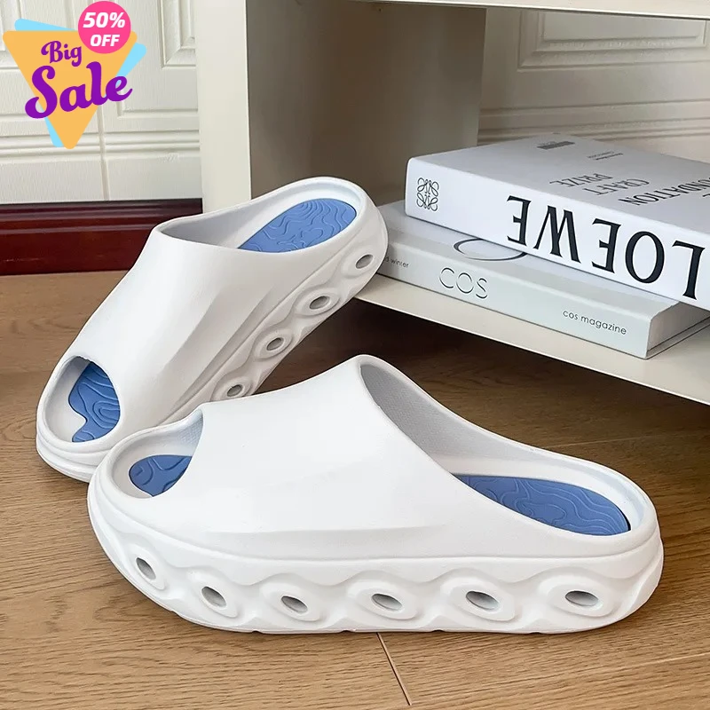 

Новые мужские домашние тапочки 2026 года: уличные, для дома, с толстой подошвой, в повседневном стиле, пляжные шлепанцы из мягкого ЭВА для мужчин