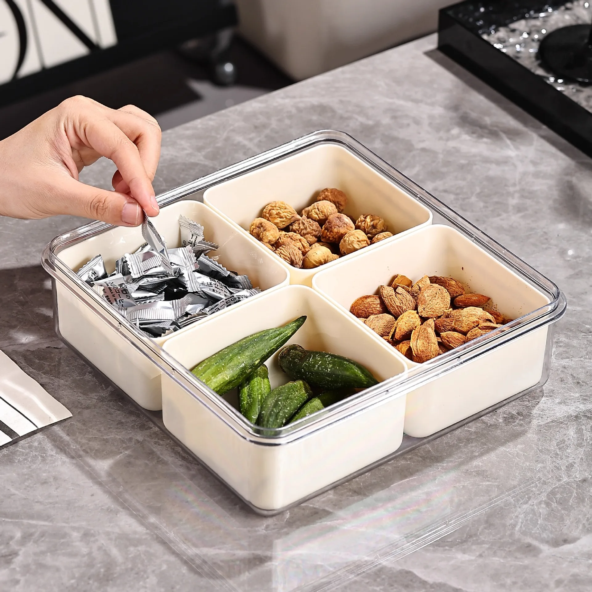 

Поднос для фруктов и закусок для дома и гостиной, контейнер для конфет, орехов и сухофруктов