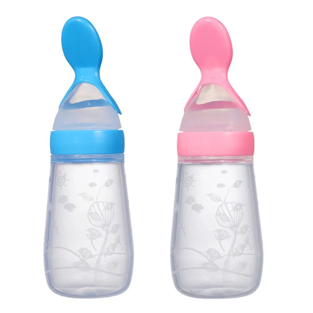 

2Pcs Rice Cereal Feeders 125Ml Silicone Baby Food Feeders for Fresh Breast Milk Fruit Puree Squeeze Feeding Containers Infant