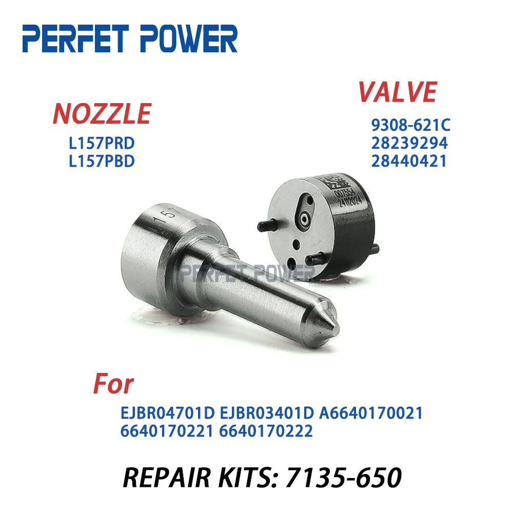 7135-650 China Made New Common Rail Injector Valve Repair Kit for Fuel Injector R04701D Nozzle L157PRD Control Valve 9308-621C