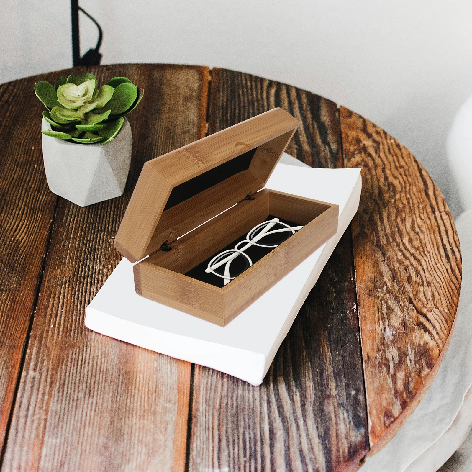 

Wooden Glasses Handmade Suede Durable Travel Eyewear Sunglasses Storage Box Container Vintage Sunglasses Box Portable Storage