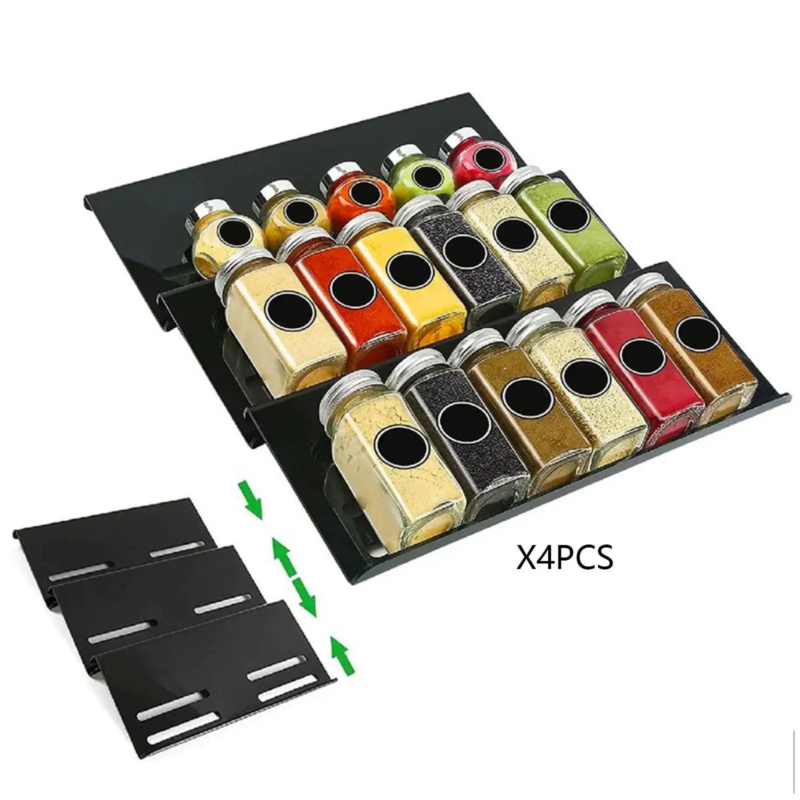 

Spice Drawer Organizer Seasoning Jars Drawers Insert, Makeup Rack, Multifunctional 4 Tier Spice Holder Tray for Bathroom