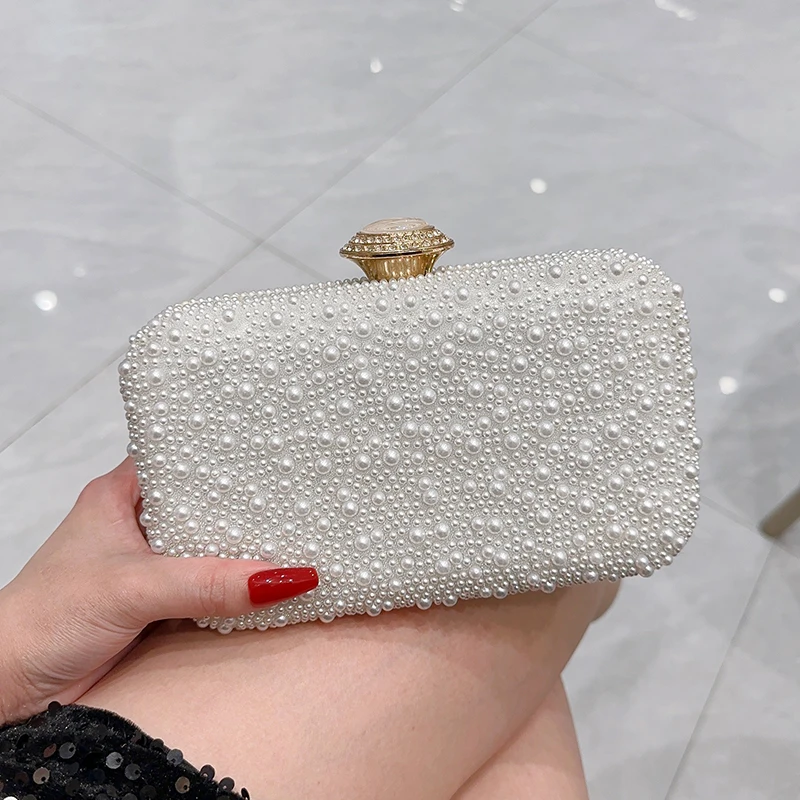 Luxury Beaded Evening Bag, Elegant Cheongsam Clutch Purse, Women\'s Dress Handbag For Wedding Party Prom Banquet