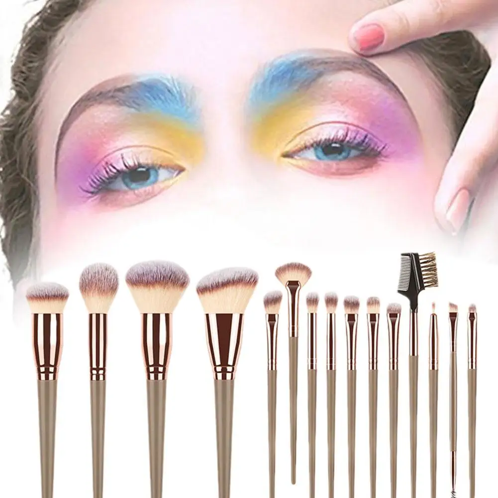 1set/15pcs Foundation Make-up Pinsel rosa profession elle bis Ziege erröten machen Pinsel Set Text marker Natur haar n5w2