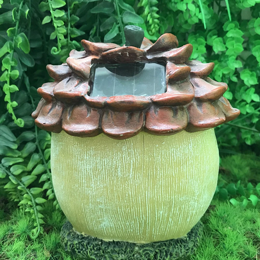 

1pc Solar Garden Decoration House Micro Landscape Resin Craft Outdoor Light Courtyard Adornment Delicate Decorative Path Porch