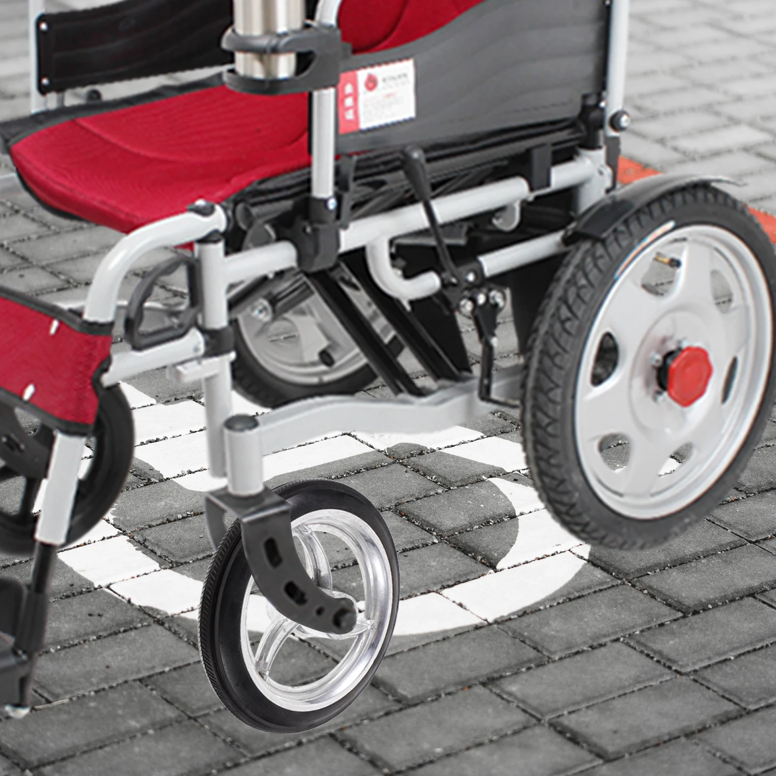 

Прочное переднее колесо для инвалидной коляски, 6-дюймовый резиновый алюминиевый материал, универсальное применение, аксессуары для мобильности, аксессуары для инвалидных колясок